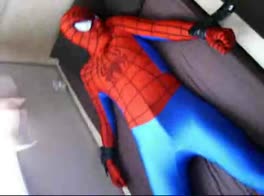 spiderman lycra bondage